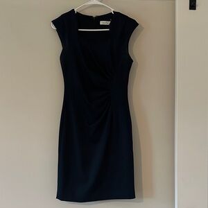 Elegant Dark Navy Sleeveless Dress